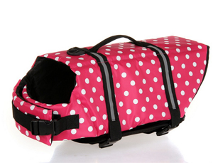 Dog Life Vest white dot